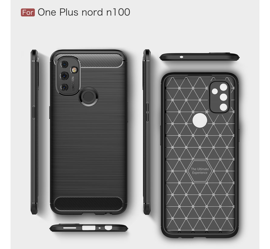 OnePlus Nord N100 Case Brushed Carbon Red