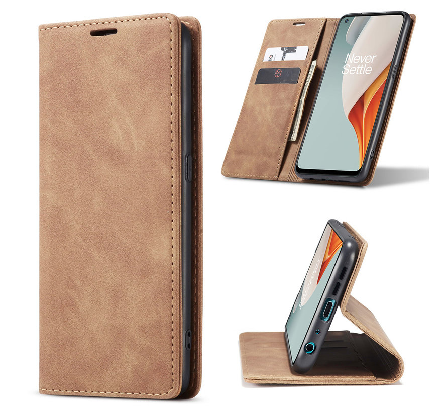 OnePlus Nord N100 Wallet Case Vintage Leather Beige