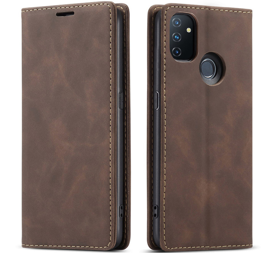 OnePlus Nord N100 Wallet Case Vintage Leather Brown