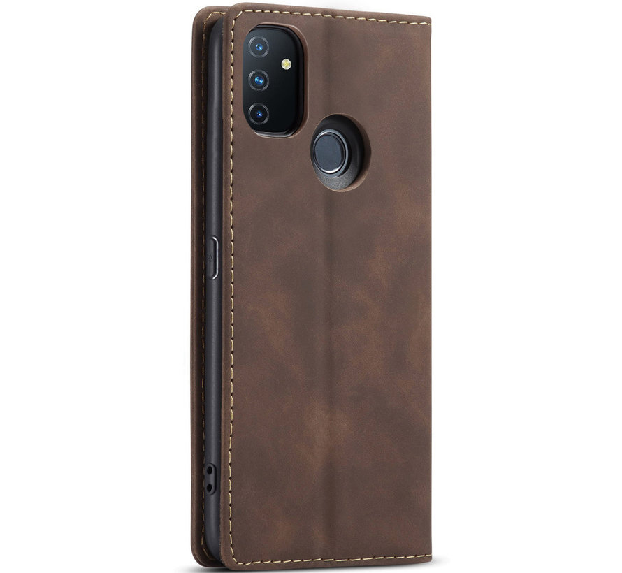 OnePlus Nord N100 Wallet Case Vintage Leather Brown