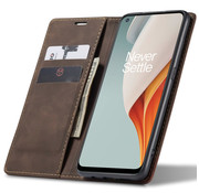 ProGuard OnePlus Nord N100 Wallet Hoesje Vintage Leder Bruin