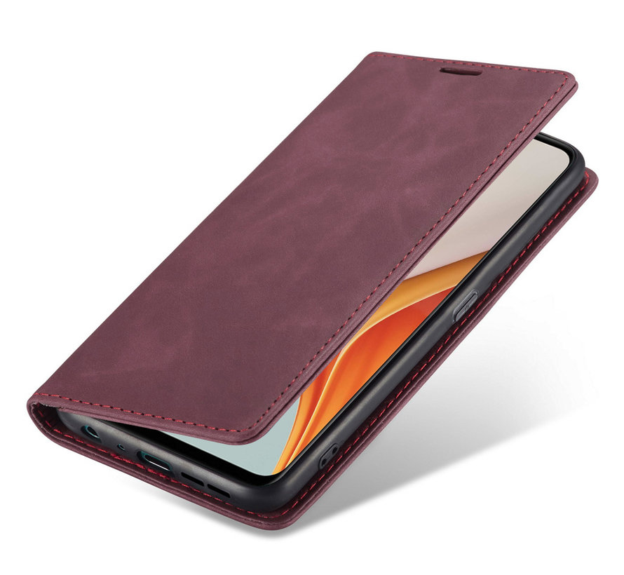 OnePlus Nord N100 Wallet Case Vintage Leather Red