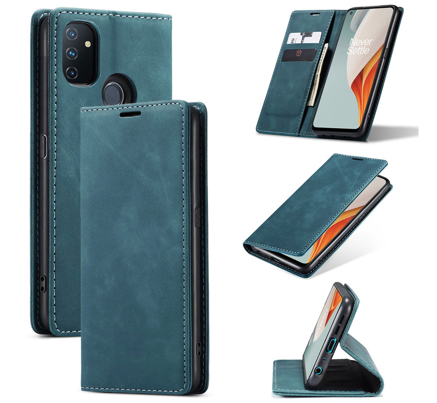 OnePlus Nord N100 Wallet Case Vintage Leather Blue