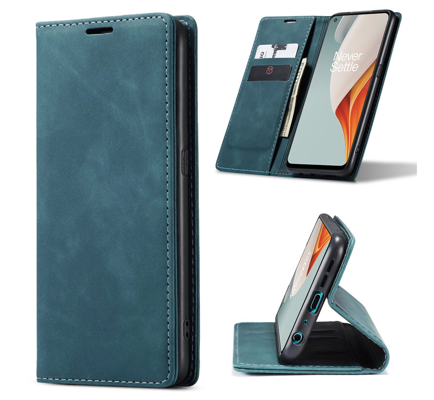 OnePlus Nord N100 Wallet Case Vintage Leather Blue