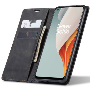 ProGuard OnePlus Nord N100 Wallet Hoesje Vintage Leder Zwart