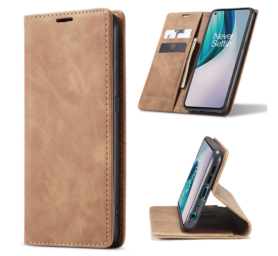 OnePlus Nord N10 5G Wallet Case Vintage Leather Beige