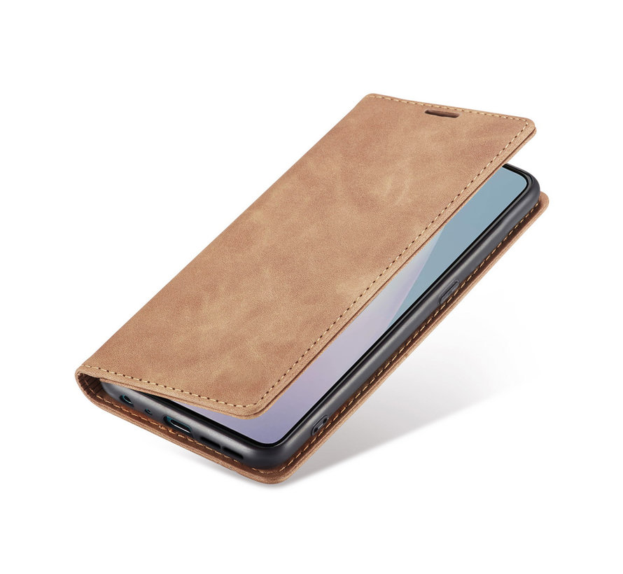 OnePlus Nord N10 5G Wallet Hoesje Vintage Leder Beige