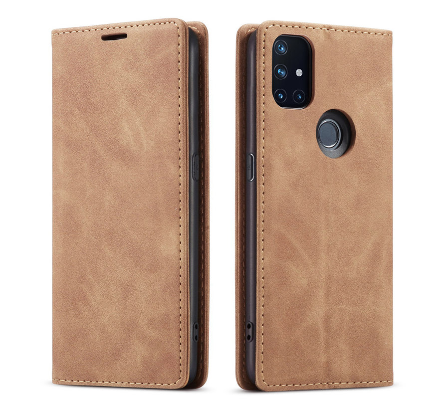 OnePlus Nord N10 5G Wallet Case Vintage Leather Beige