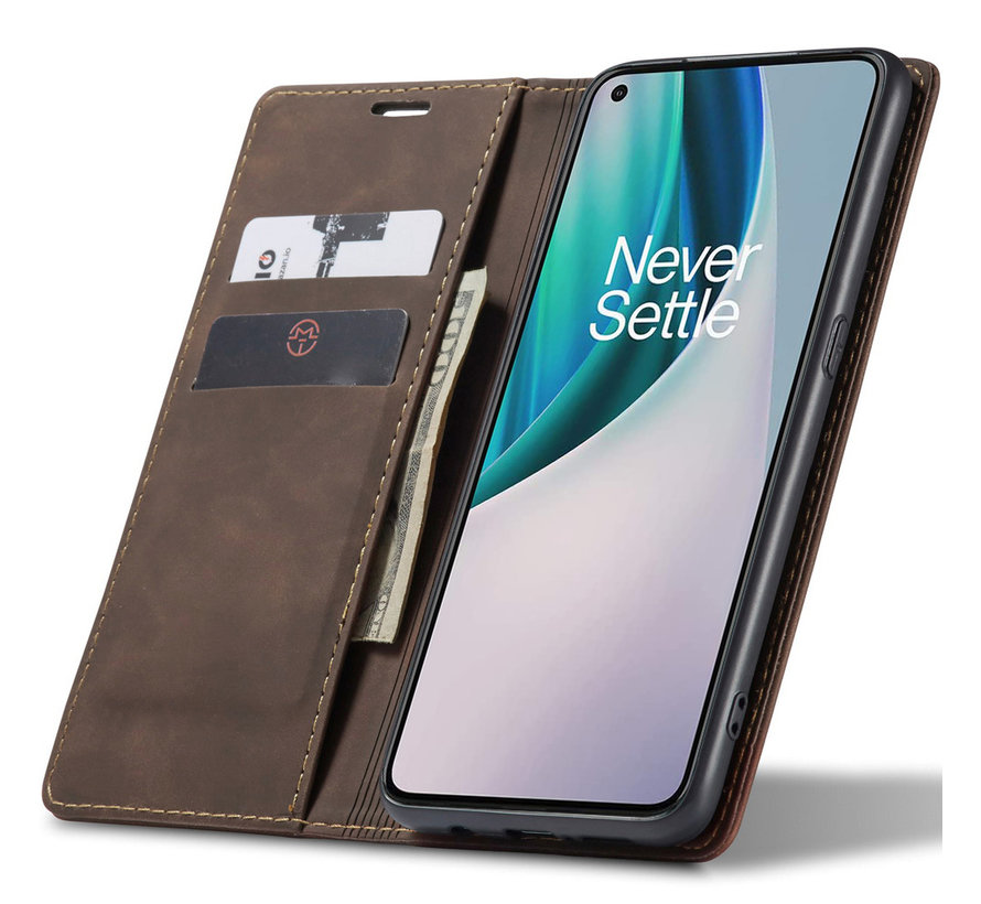 OnePlus Nord N10 5G Wallet Case Vintage Leather Brown