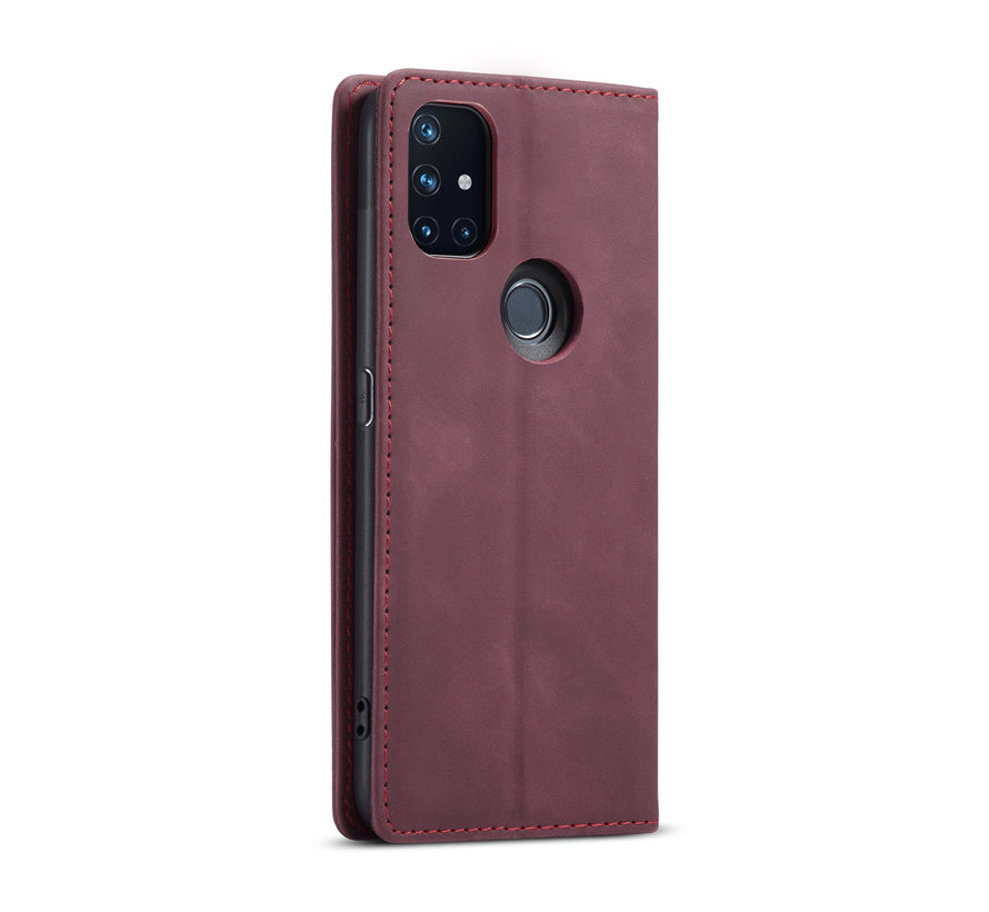 OnePlus Nord N10 5G Wallet Case Vintage Leather Red