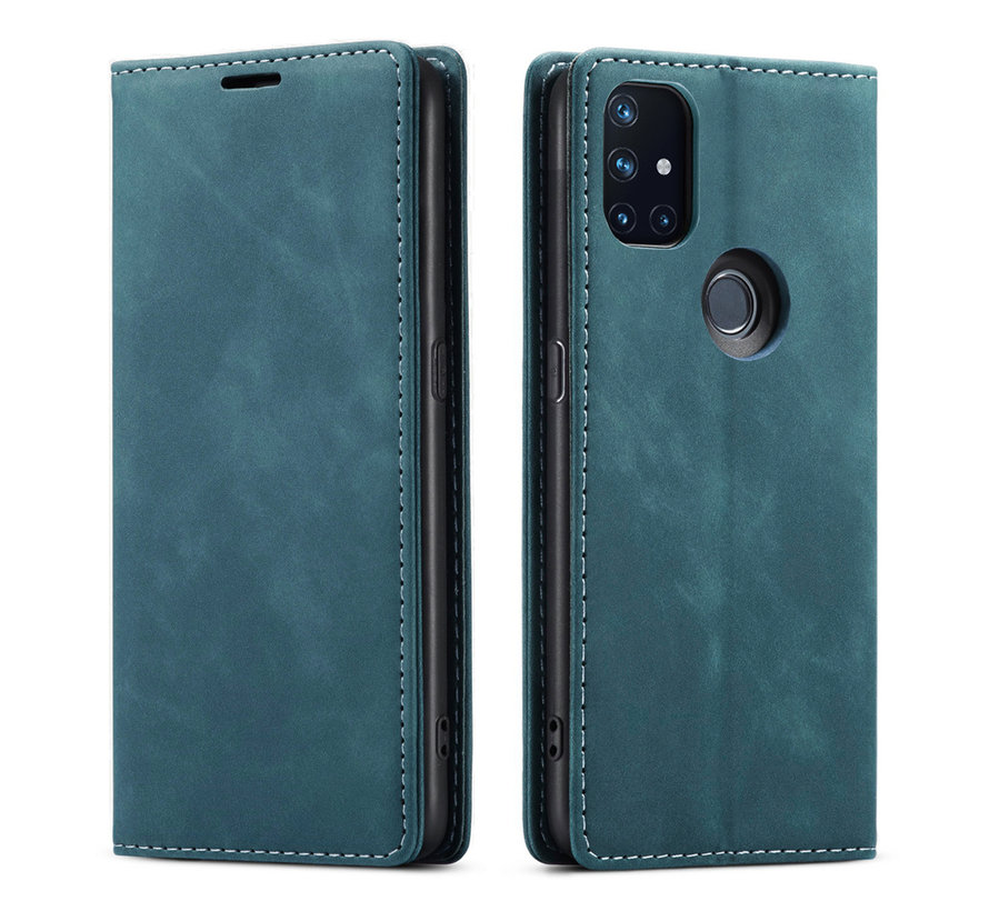 OnePlus Nord N10 5G Wallet Hoesje Vintage Leder Blauw