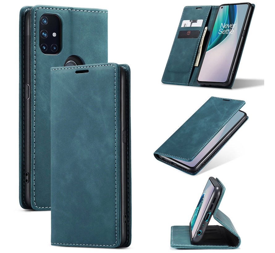 OnePlus Nord N10 5G Wallet Case Vintage Leather Blue