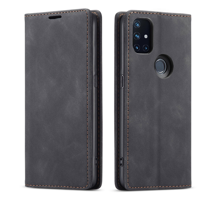 OnePlus Nord N10 5G Wallet Case Vintage Leather Black