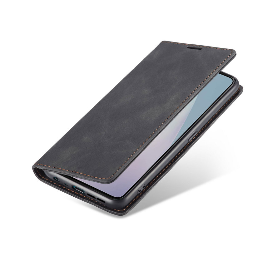 OnePlus Nord N10 5G Wallet Hoesje Vintage Leder Zwart