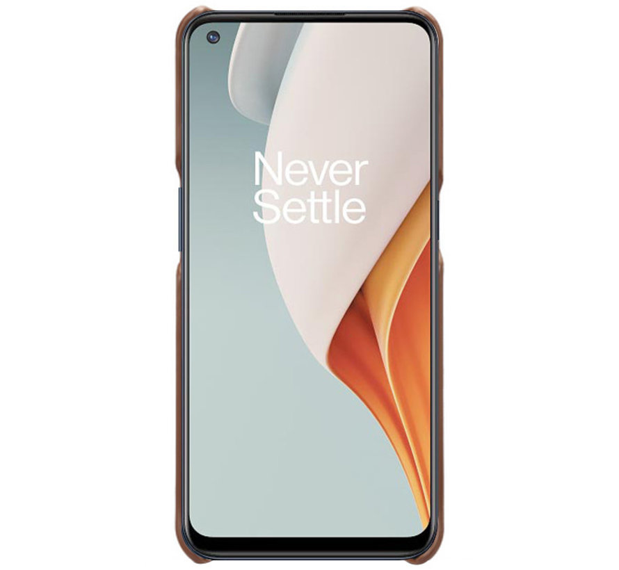 OnePlus 9 Case Slim Leder Kartenhalter Braun