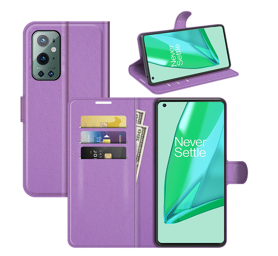 OnePlus 9 Pro Wallet Flip Case Paars