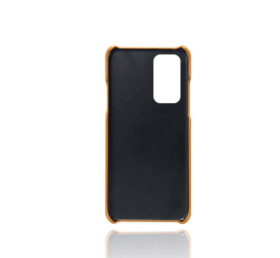 OnePlus 9 Pro Case Slim Leather Card Holder Cognac