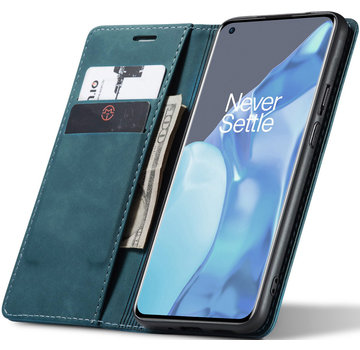 ProGuard OnePlus 9 Pro Brieftasche Vintage Leder Blau