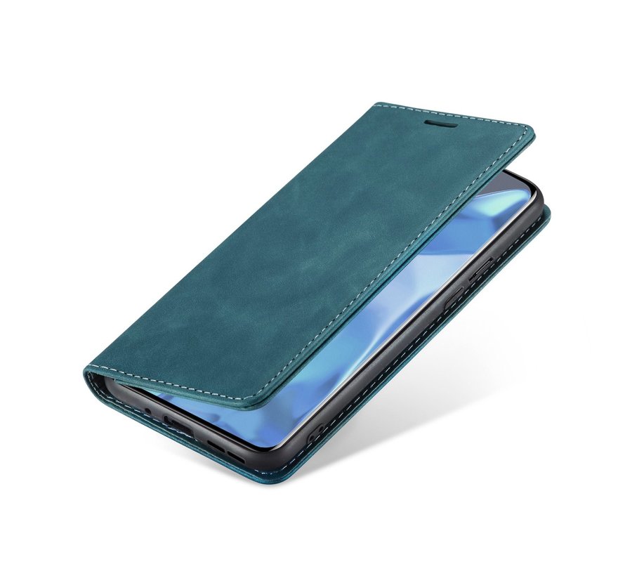 OnePlus 9 Pro Wallet Hoesje Vintage Leder Blauw