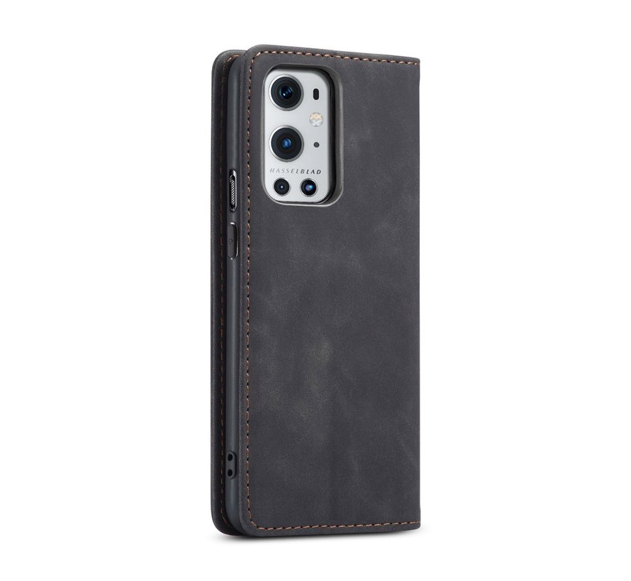 OnePlus 9 Pro Wallet Case Vintage Leather Black