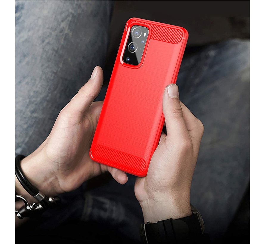 OnePlus 9 Case Brushed Carbon Red