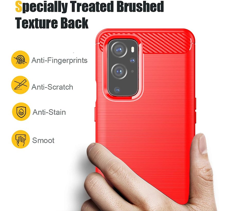 OnePlus 9 Case Brushed Carbon Red