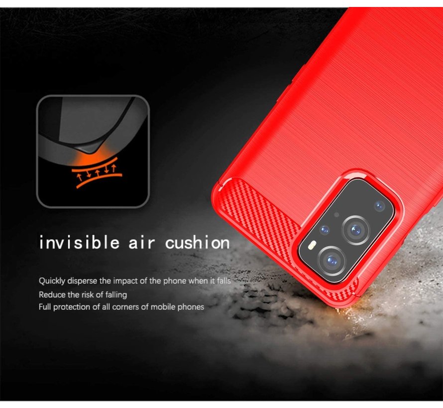 OnePlus 9 Gehäuse gebürstet Carbon Red