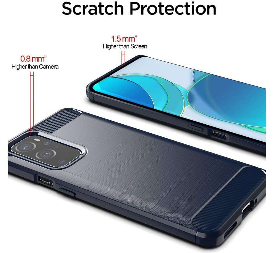 OnePlus 9 Case Gebürstetes Carbonblau