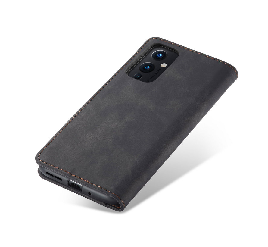 OnePlus 9 Wallet Case Vintage Leather Black