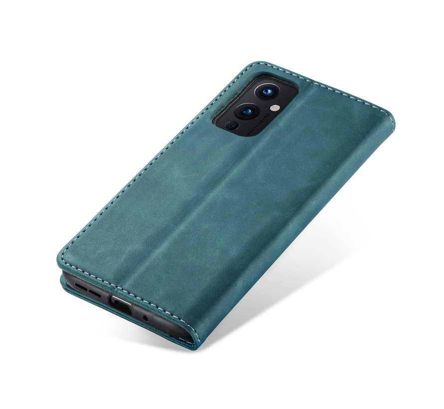 OnePlus 9 Brieftasche Vintage Leder Blau