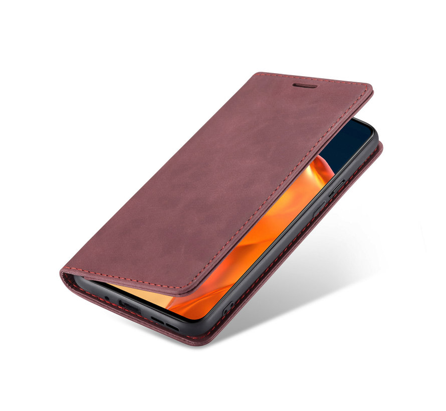 OnePlus 9 Wallet Case Vintage Leather Red