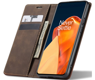 ProGuard OnePlus 9 Wallet Hoesje Vintage Leder Bruin