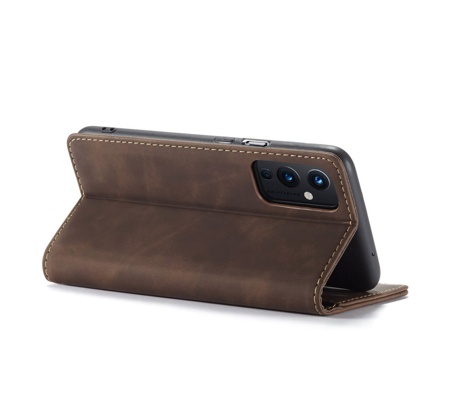 OnePlus 9 Brieftasche Vintage Leder Braun