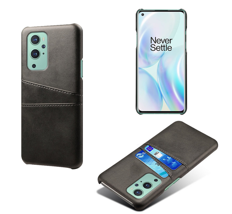 OnePlus 9 Case Slim Leder Kartenhalter Schwarz