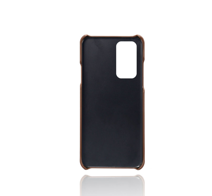 OnePlus 9 Case Slim Leather Card Holder Cognac