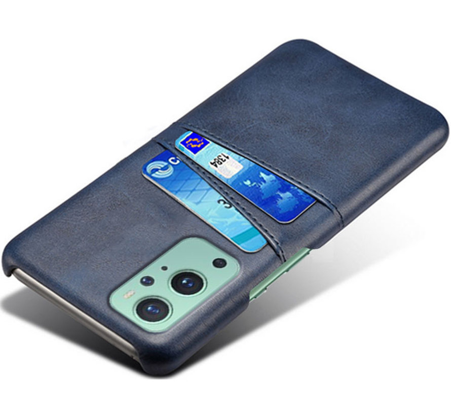 OnePlus 9 Case Slim Leather Card Holder Blue