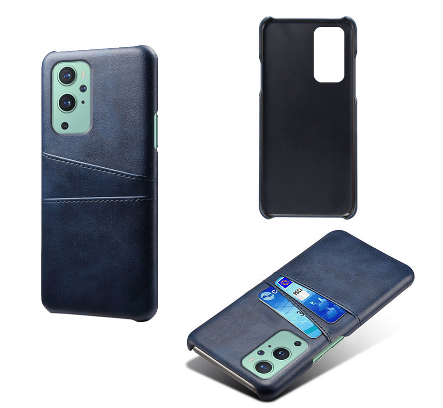 OnePlus 9 Case Slim Leather Card Holder Blue
