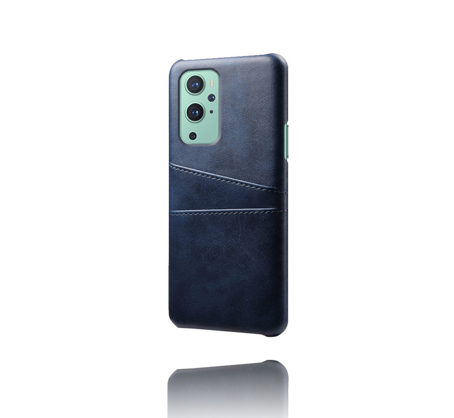 OnePlus 9 Case Slim Leder Kartenhalter Blau