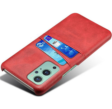 ProGuard OnePlus 9 Case Slim Leder Kartenhalter Rot