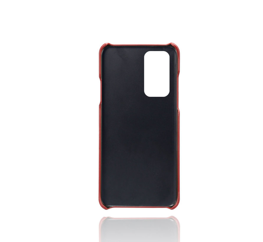 OnePlus 9 Case Slim Leather Card Holder Red