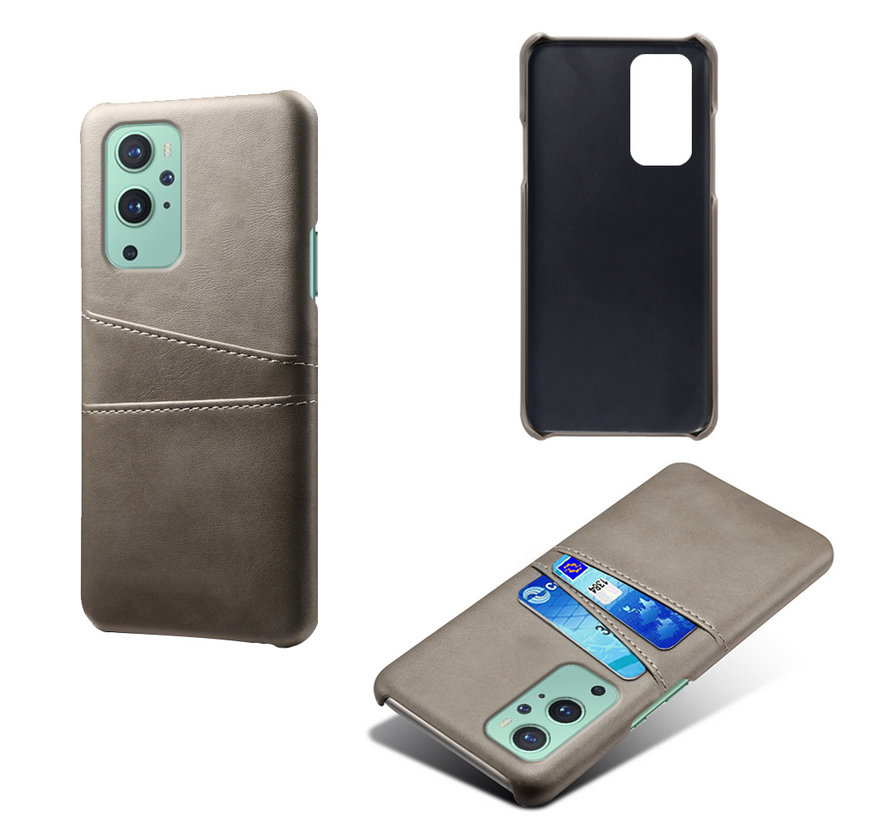 OnePlus 9 Case Slim Leather Card Holder Gray