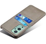 OPPRO OnePlus 9 Case Slim Leather Card Holder Gray