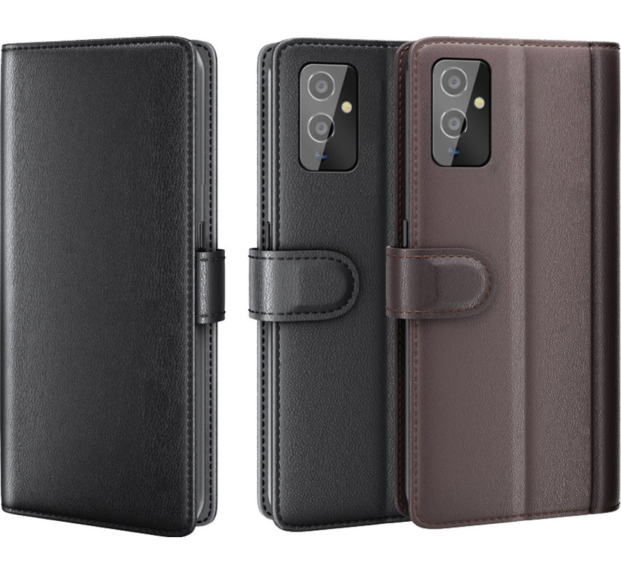 OnePlus 9 Wallet Case Genuine Leather Black