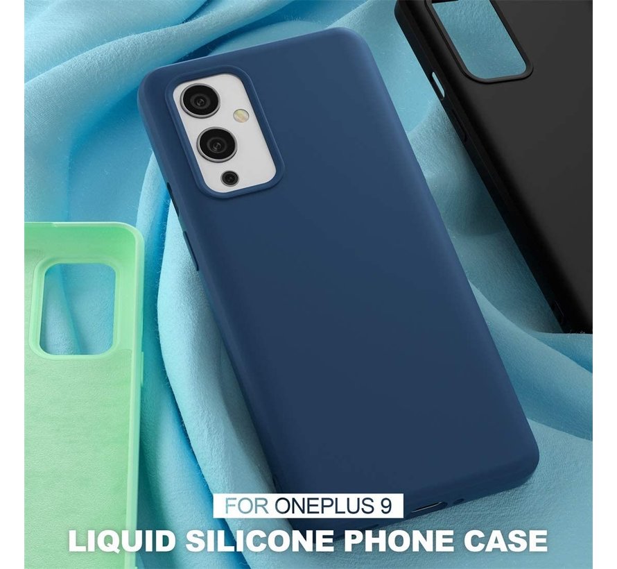 OnePlus 9 Hoesje Liquid Silicone Blauw