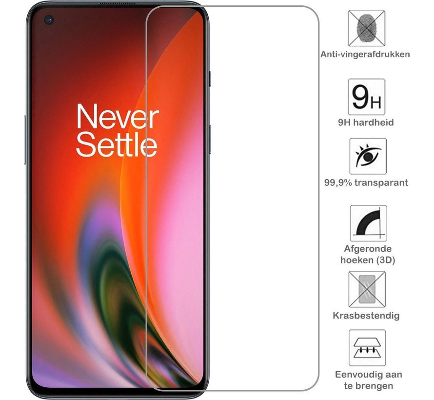 OnePlus Nord 2 Glas-Displayschutzfolie 9H+ 2.5d