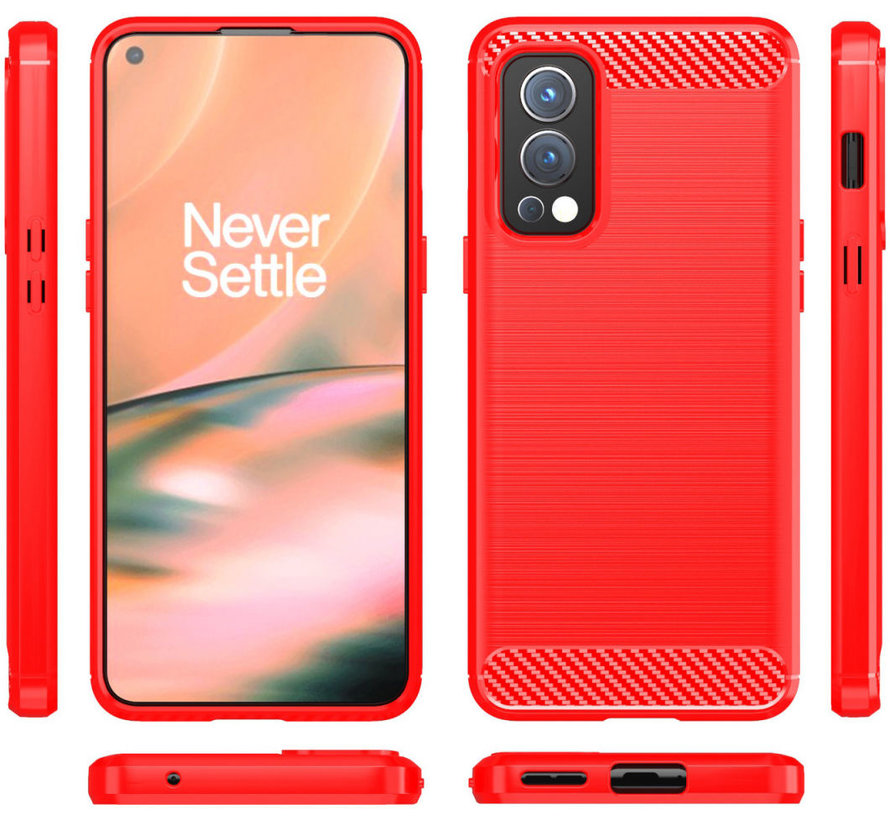 OnePlus Nord 2 Gehäuse gebürstet Carbon Red