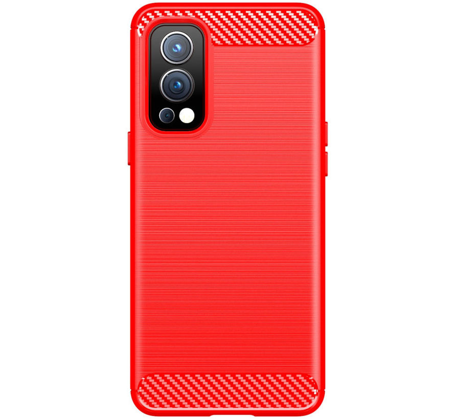 OnePlus Nord 2 Gehäuse gebürstet Carbon Red