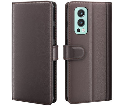 ProGuard OnePlus Nord 2 Brieftasche Etui Echtes Leder Braun