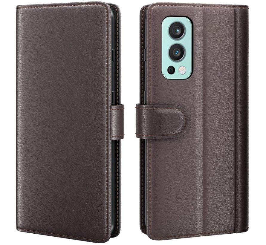 OnePlus Nord 2 Wallet Case Genuine Leather Brown