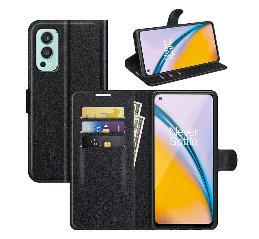 OnePlus Nord 2 Wallet Flip Case Schwarz